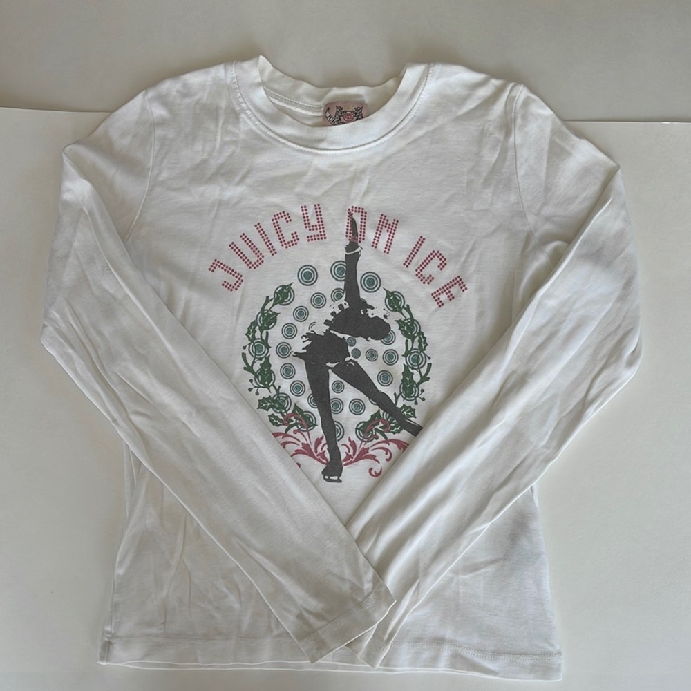 Juicy Couture "Juicy on Ice" Graphic Long Sleeve Size 10 Girls
